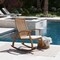 GDFStudio Caleb Outdoor Acacia Wood Rocking Chair with Water Resistant Cushion